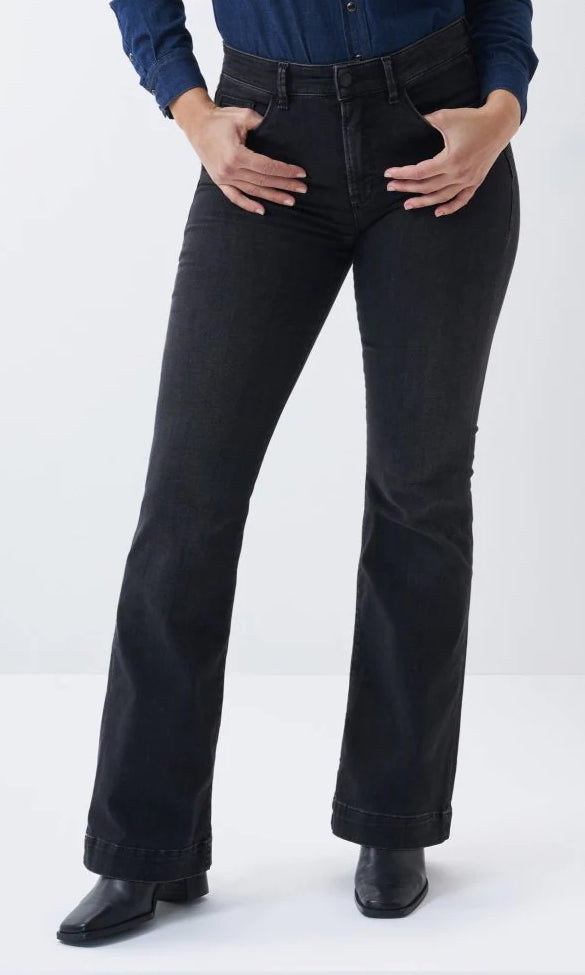 SALSA Secret Push In Schlaghose - Midnight Espresso Black - 126115.0000