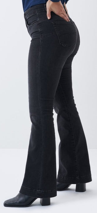 SALSA Secret Push In Schlaghose - Midnight Espresso Black - 126115.0000