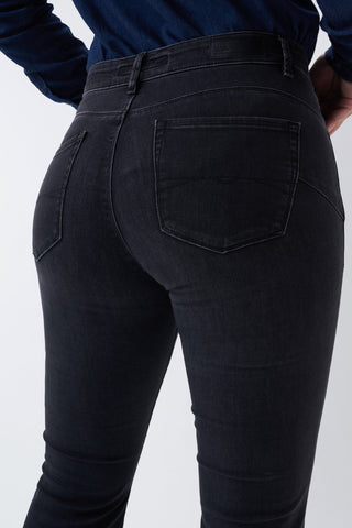 SALSA Secret Push In Schlaghose - Midnight Espresso Black - 126115.0000