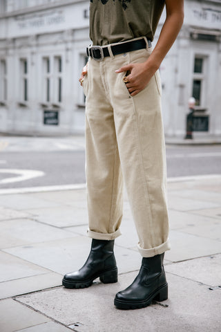 FREEMAN T. PORTER ROSALIA VELUTO Stoffhose - Oatmeal Mist Beige - 25142 VELU.F1234