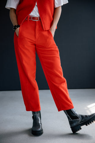FREEMAN T. PORTER ROSALIA VELUTO Stoffhose - Ember Coral Cord - 25142 VELU.F1339