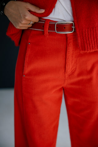 FREEMAN T. PORTER ROSALIA VELUTO Stoffhose - Ember Coral Cord - 25142 VELU.F1339