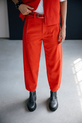 FREEMAN T. PORTER ROSALIA VELUTO Stoffhose - Ember Coral Cord - 25142 VELU.F1339