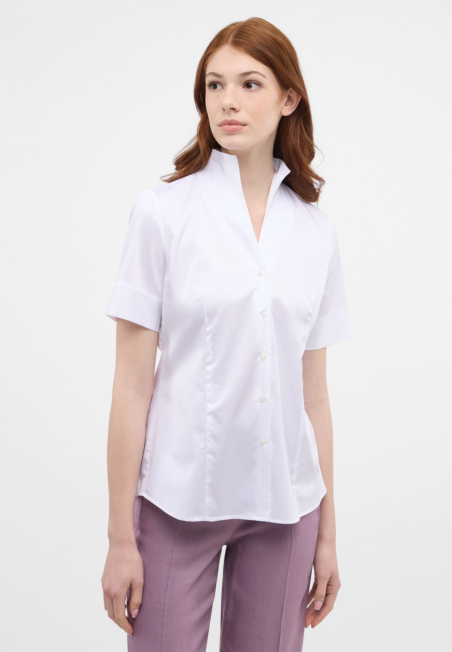 ETERNA REGULAR FIT Kurzarm Bluse - Pearl Whisper White - 5585-00-H266