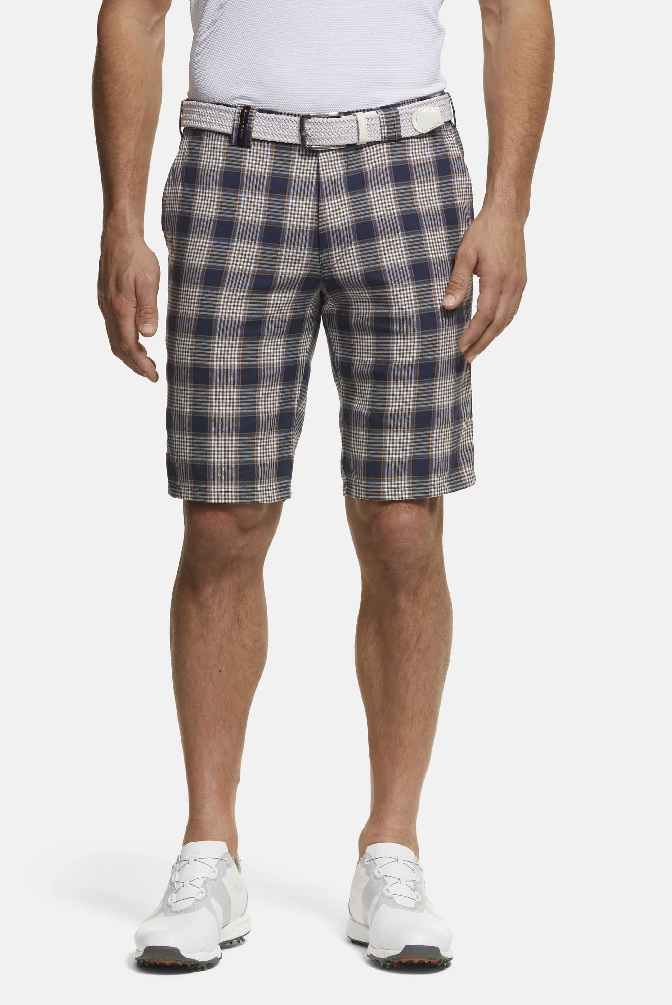 MEYER HOSEN St. Andrews Shorts - Coastal Tartan Navy - 154-1-8072-18