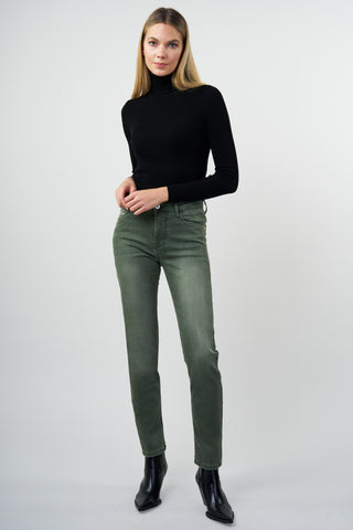 BLUE FIRE Nancy Slim-Jeans - Moss Olive - 1001.4189