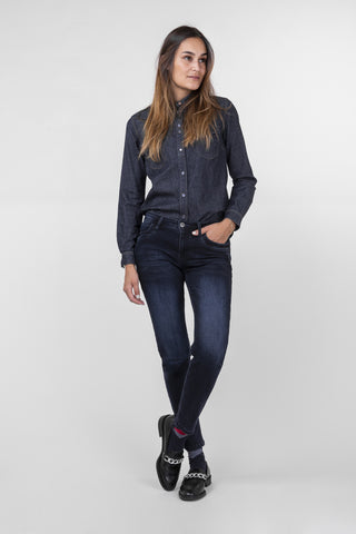 BLUE FIRE Nancy Slim Jeans - Deep Midnight Used - 1001.2196