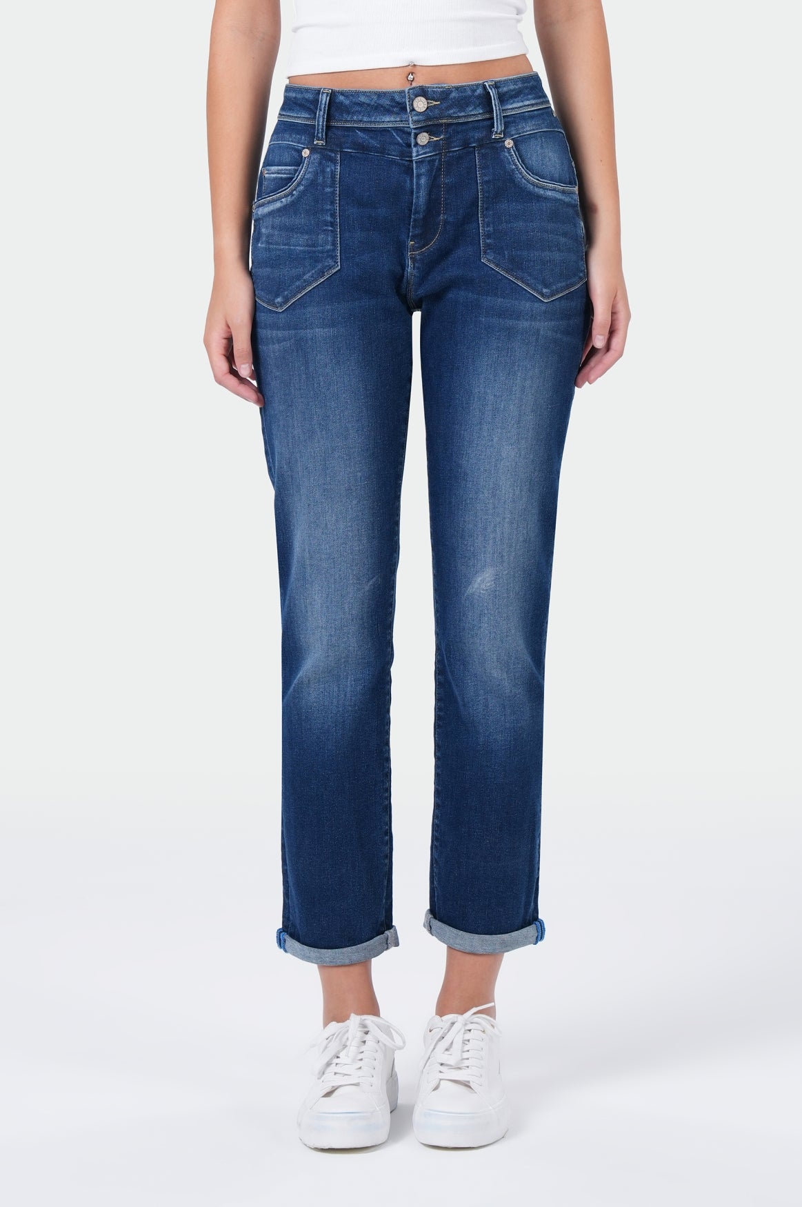 MOD JEANS PEGGY Straight Jeans - Indigo Whirl Blue - HW25-PEGGY.10866