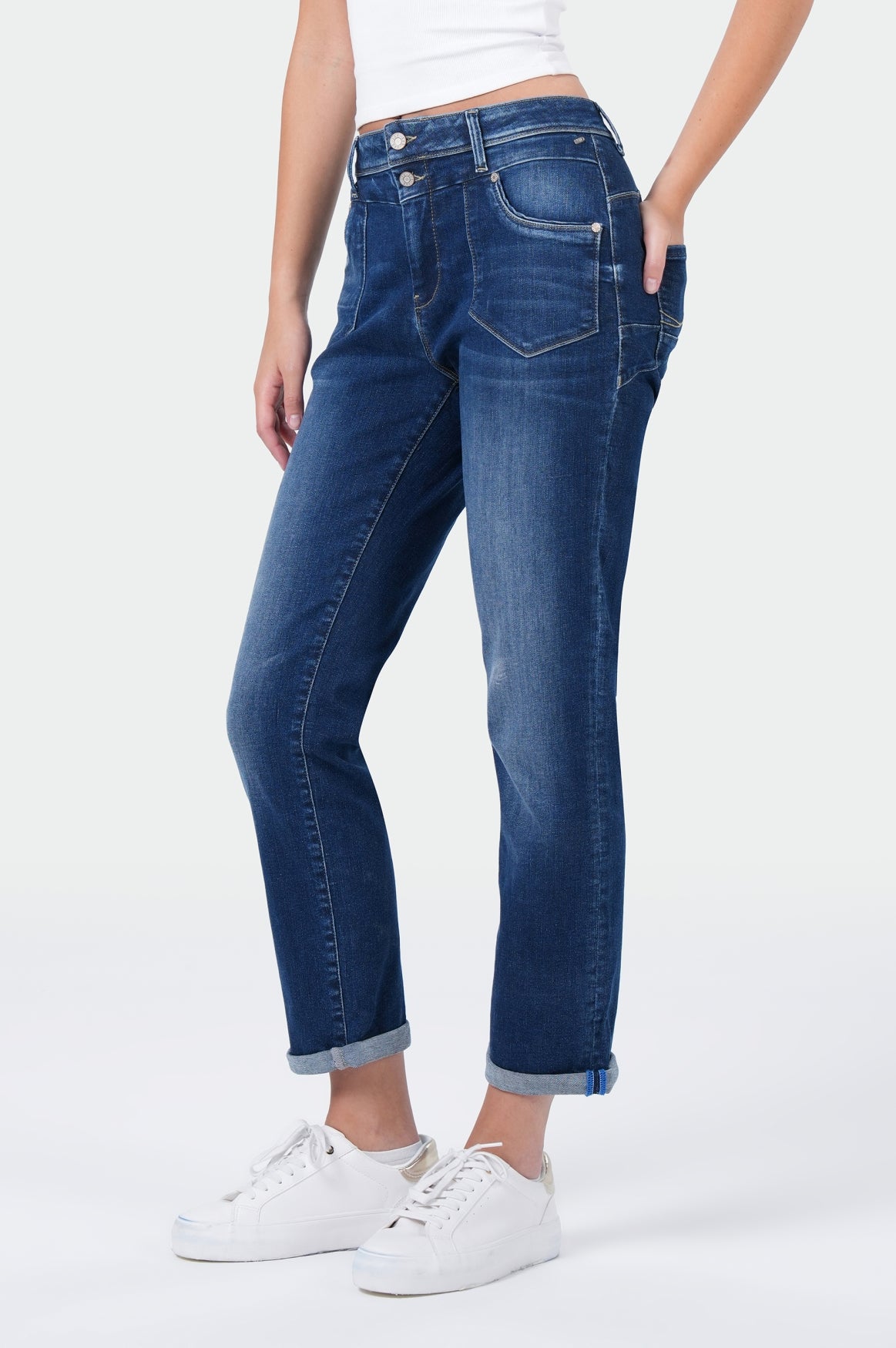 MOD JEANS PEGGY Straight Jeans - Indigo Whirl Blue - HW25-PEGGY.10866