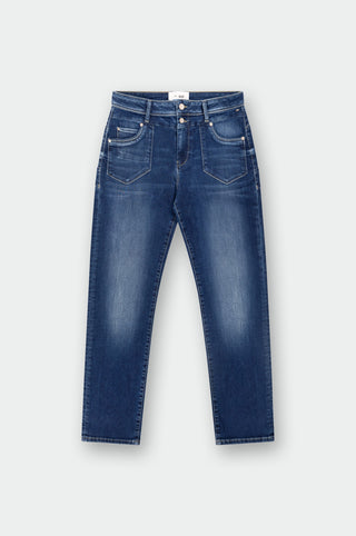 MOD JEANS PEGGY Straight Jeans - Indigo Whirl Blue - HW25-PEGGY.10866