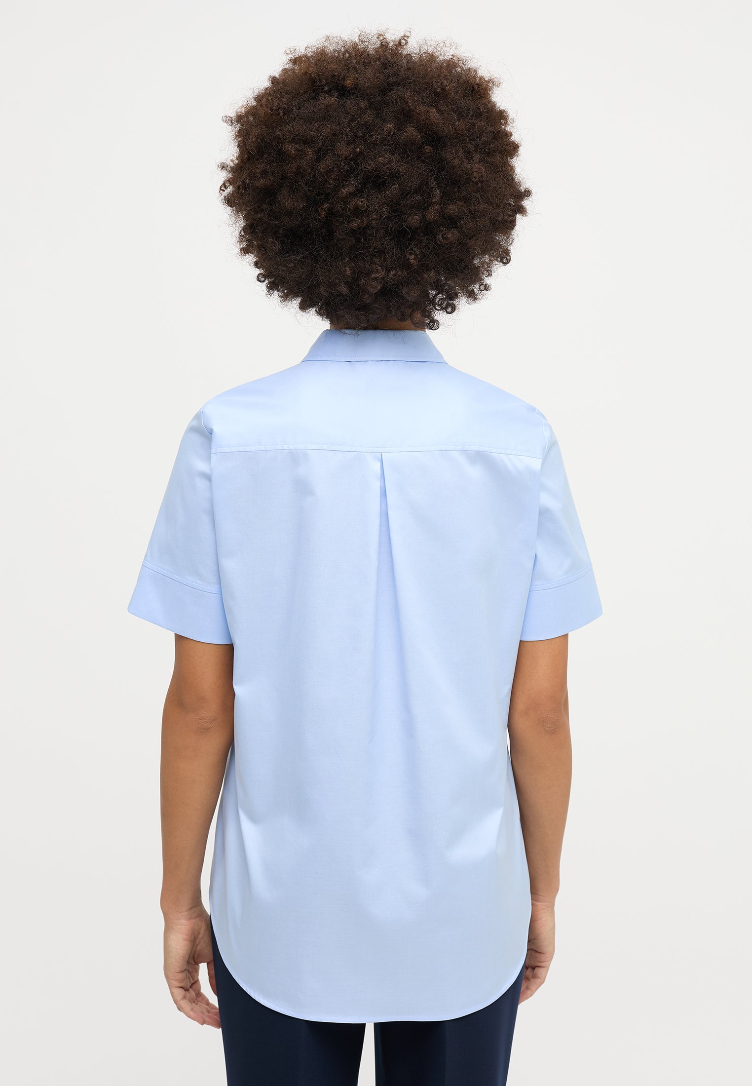ETERNA REGULAR FIT COVER SHIRT Kurzarm Bluse - Sky Whisper Blue - 5008-10-H965 von Eterna