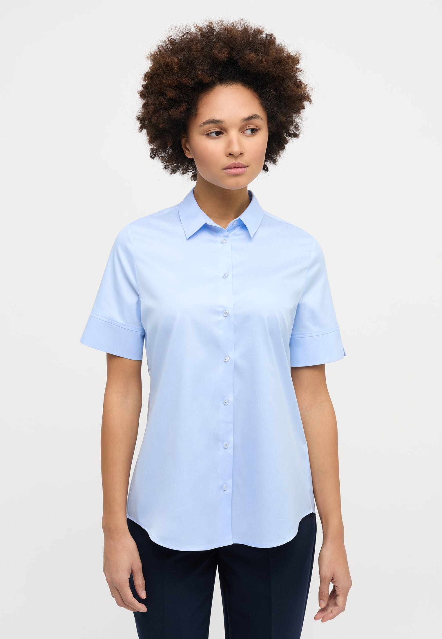 ETERNA REGULAR FIT COVER SHIRT Kurzarm Bluse - Sky Whisper Blue - 5008-10-H965