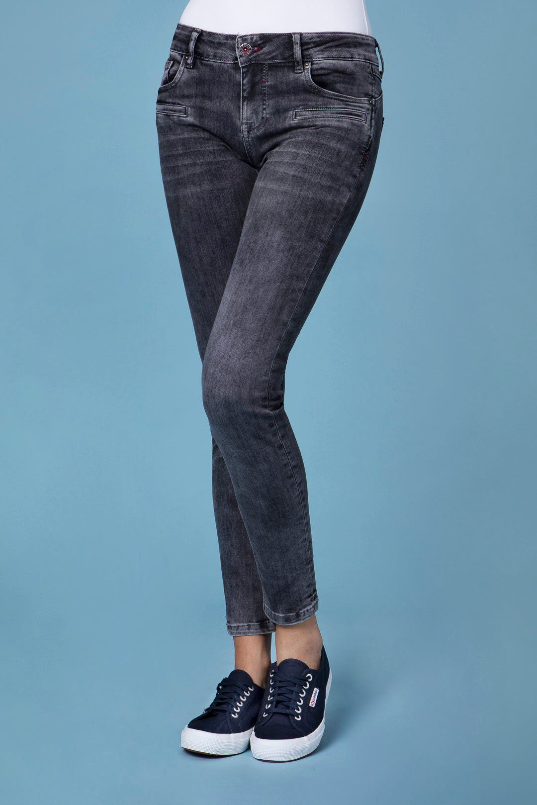 BLUE FIRE Alicia Skinny Jeans - Smoky Charcoal Grey - 1044.292