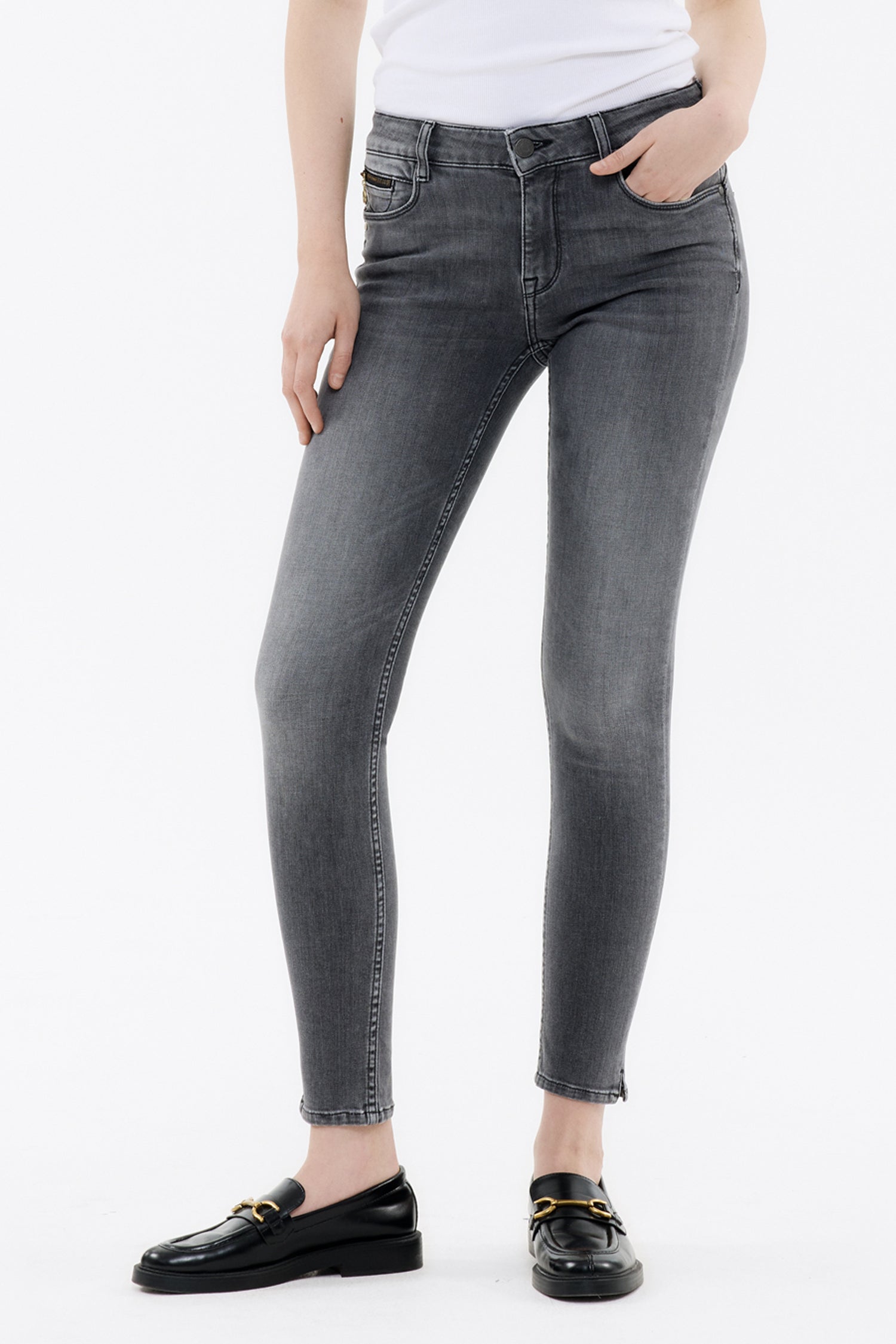 BLUE FIRE Alicia Skinny Jeans - Smoky Silver Grey - 1044.268