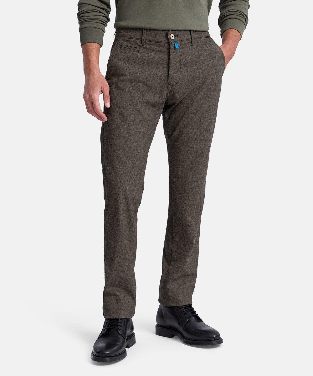 PIERRE CARDIN Lyon Tapered Hose - Smoky Greige Houndstooth - 33757 1012.1107