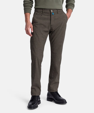 PIERRE CARDIN Lyon Tapered Hose - Smoky Greige Houndstooth - 33757 1012.1107