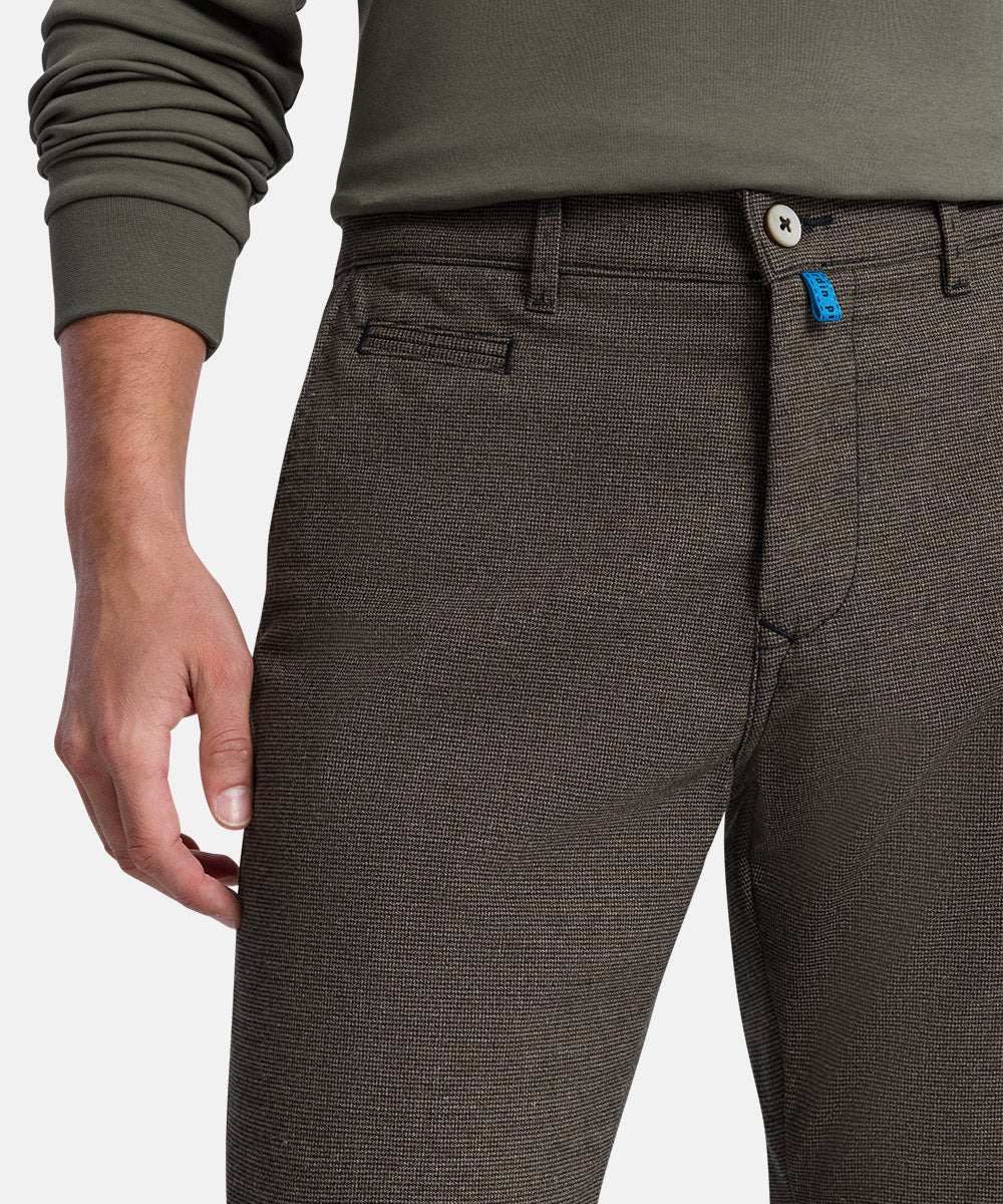 PIERRE CARDIN Lyon Tapered Hose - Smoky Greige Houndstooth - 33757 1012.1107 von Pierre Cardin