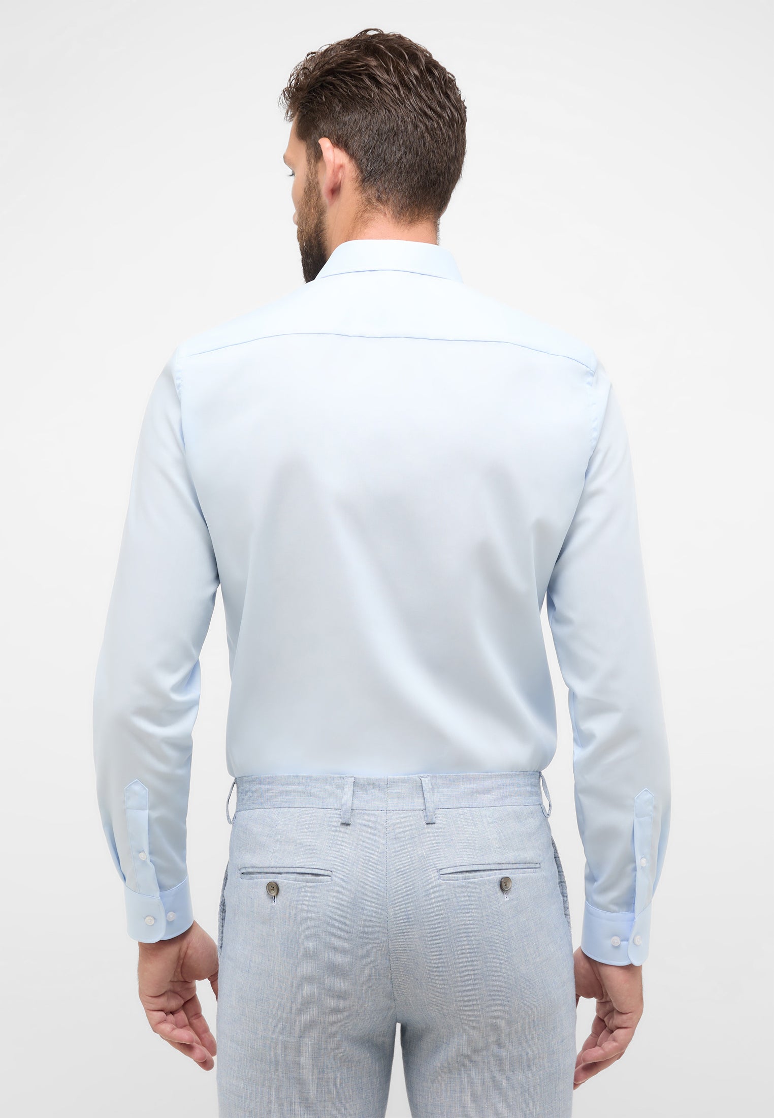 ETERNA SLIM FIT Langarm Hemd - Skywashed Mist - 1100-10-F170 von Eterna