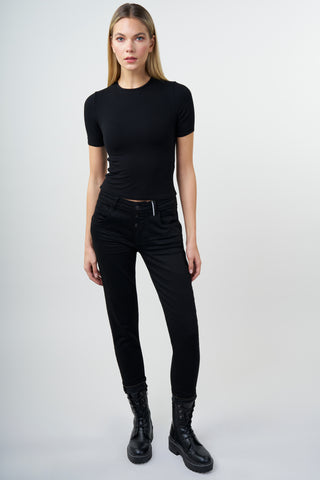 BLUE FIRE Gigi Slim Tapered Jeans - Deep Onyx Black - 1112.4140