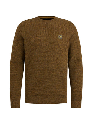 PME LEGEND Rundhals Strickpullover - Amber Tweed Brown - PKW2410300-1119