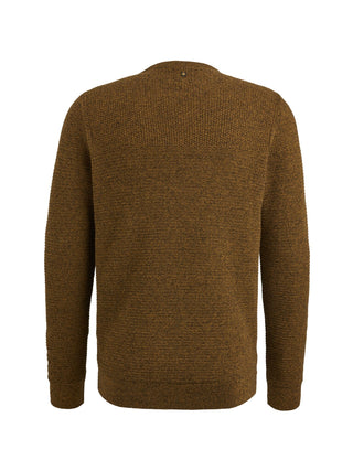 PME LEGEND Rundhals Strickpullover - Amber Tweed Brown - PKW2410300-1119
