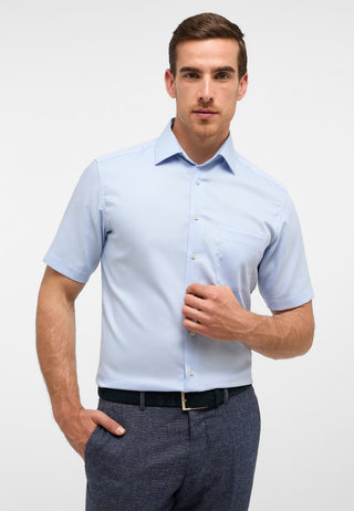 ETERNA MODERN FIT Kurzarm Hemd - Sky Gingham Blue - 8038-11-C19P