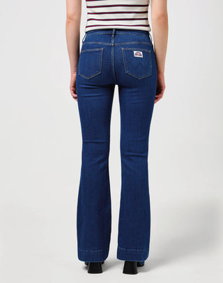 WRANGLER Flare Schlaghose - Midnight Riviera Blue - 112351028