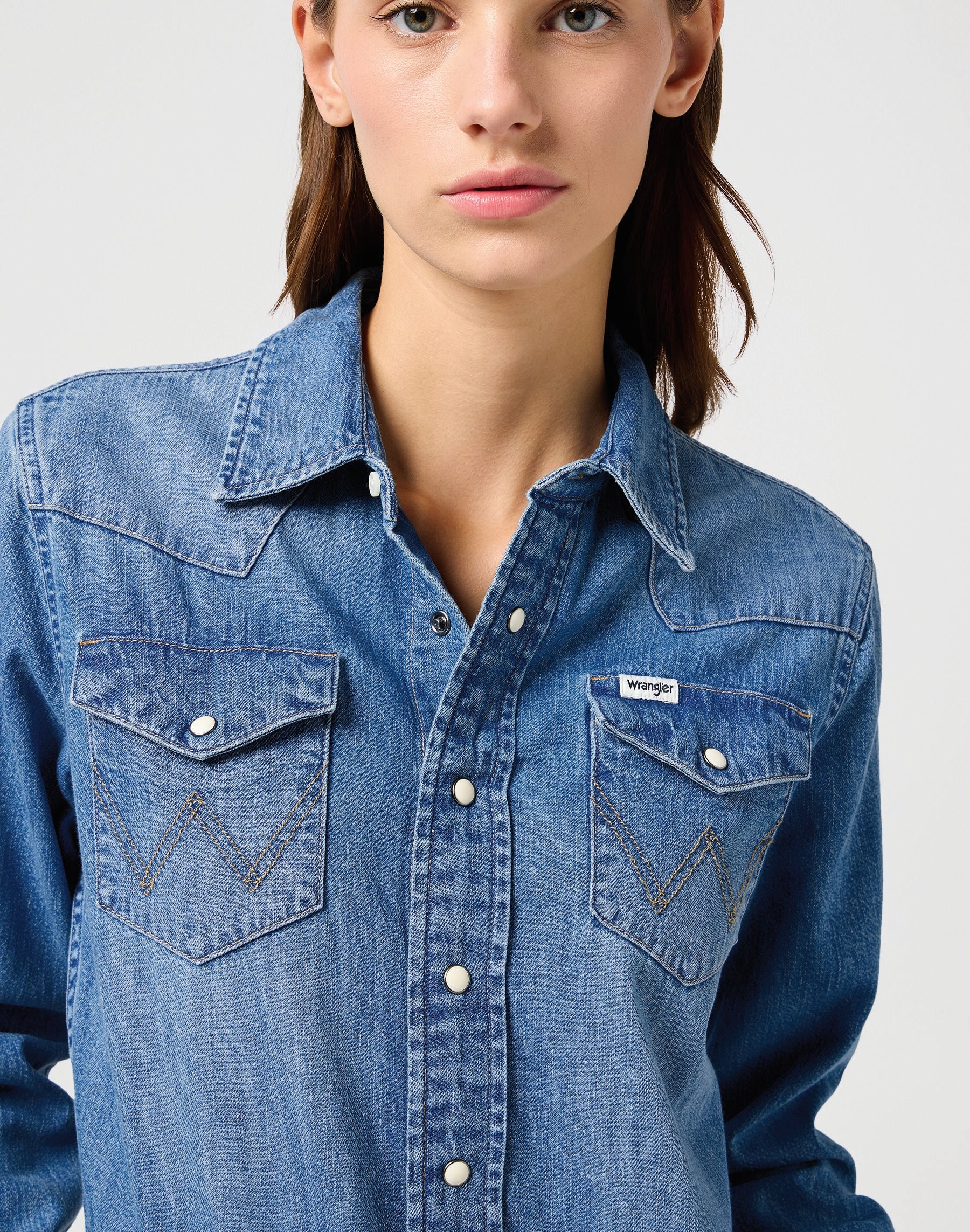 WRANGLER LS DENIM DRESS Jeanskleid - Coastal Sky Blue - 112362610 von Wrangler