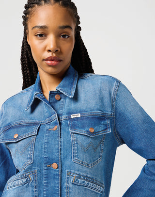 WRANGLER Heritage Jacket Jeansjacke - Harbor Azure Wash - 112362616