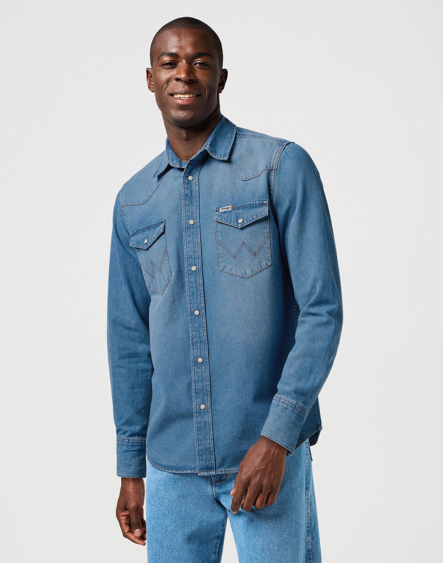 WRANGLER WESTERN Jeanshemd - Sky Harbor Blue - 112362744