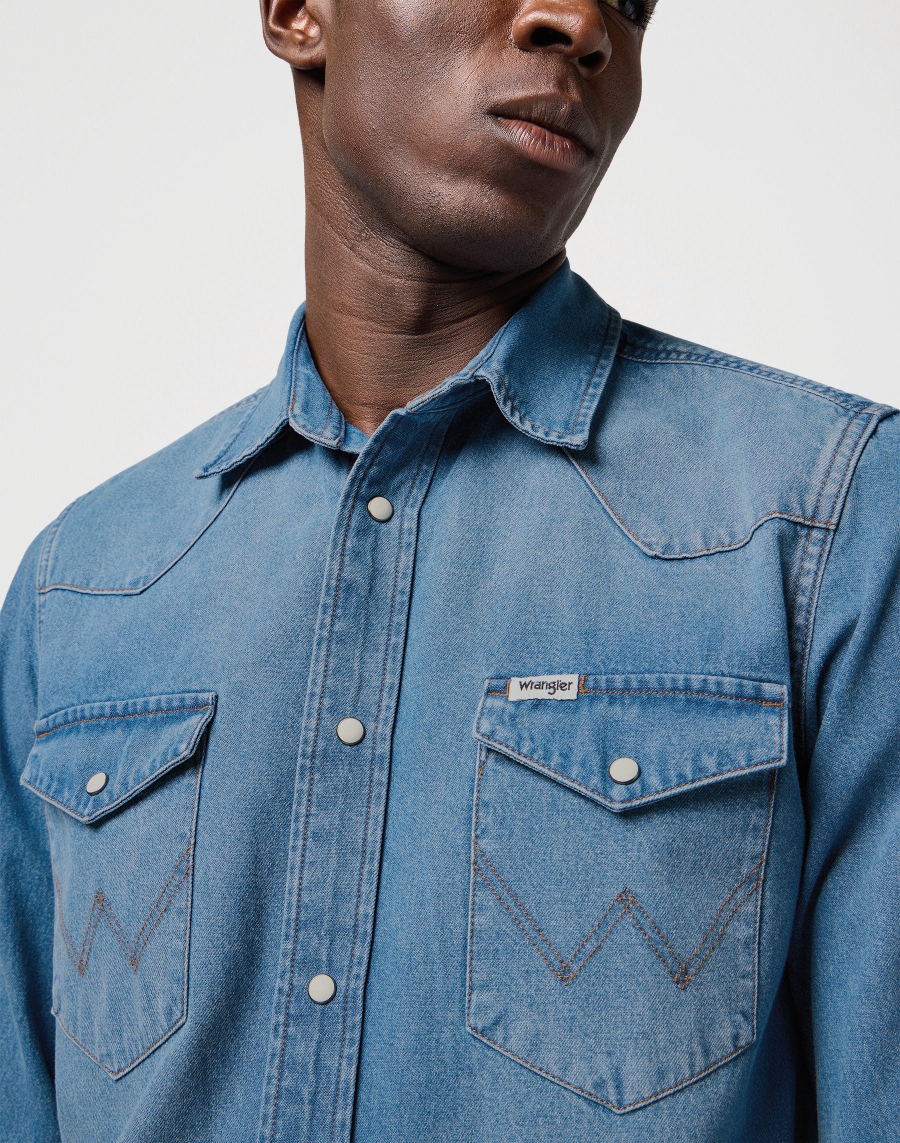 WRANGLER WESTERN Jeanshemd - Sky Harbor Blue - 112362744 von Wrangler