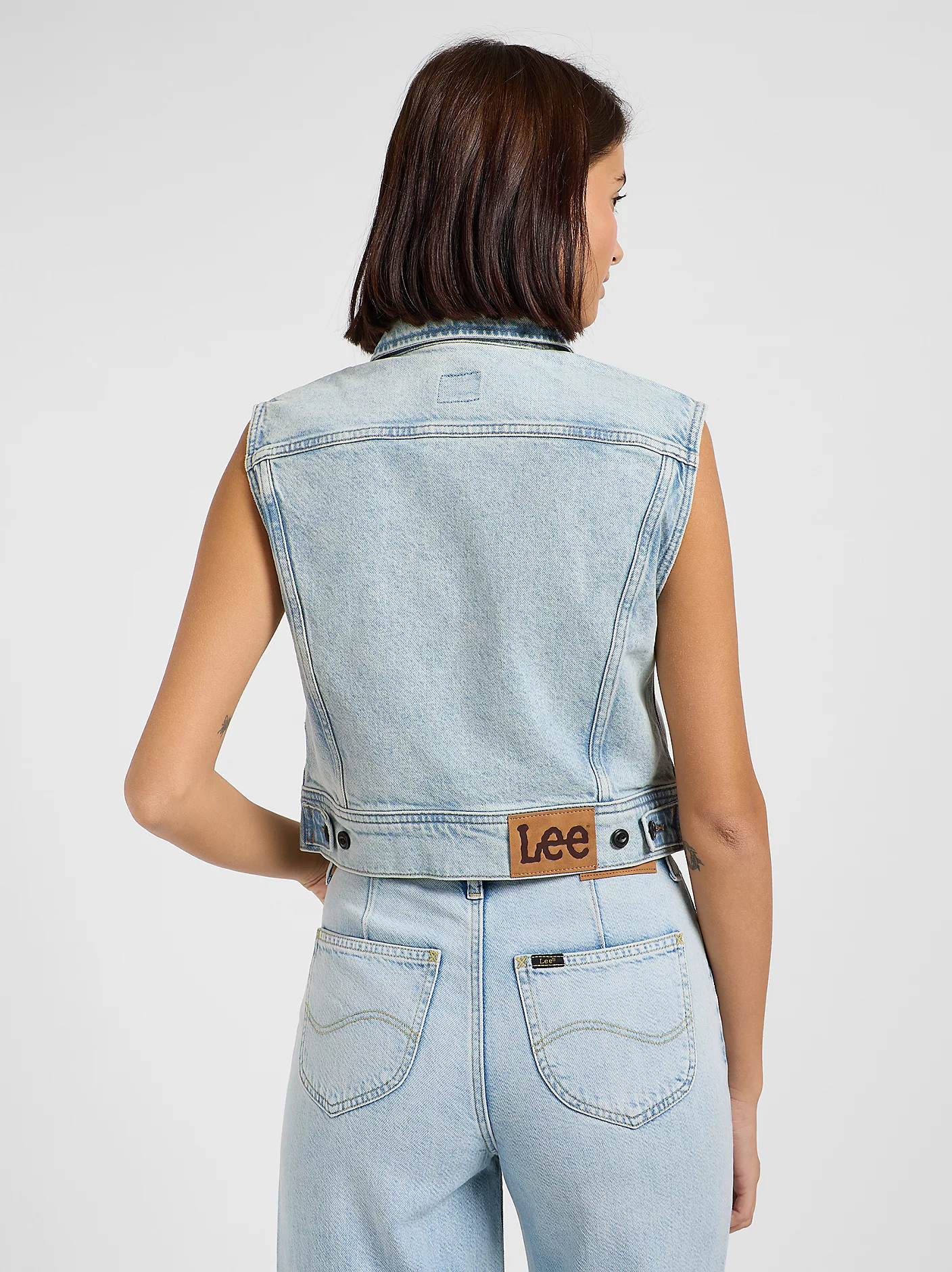 LEE Cropped Rider Vest - Skywashed Blue - 112363461 von LEE