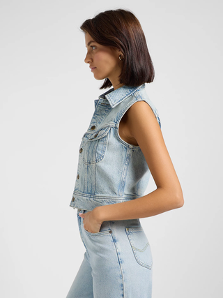 LEE Cropped Rider Vest - Skywashed Blue - 112363461
