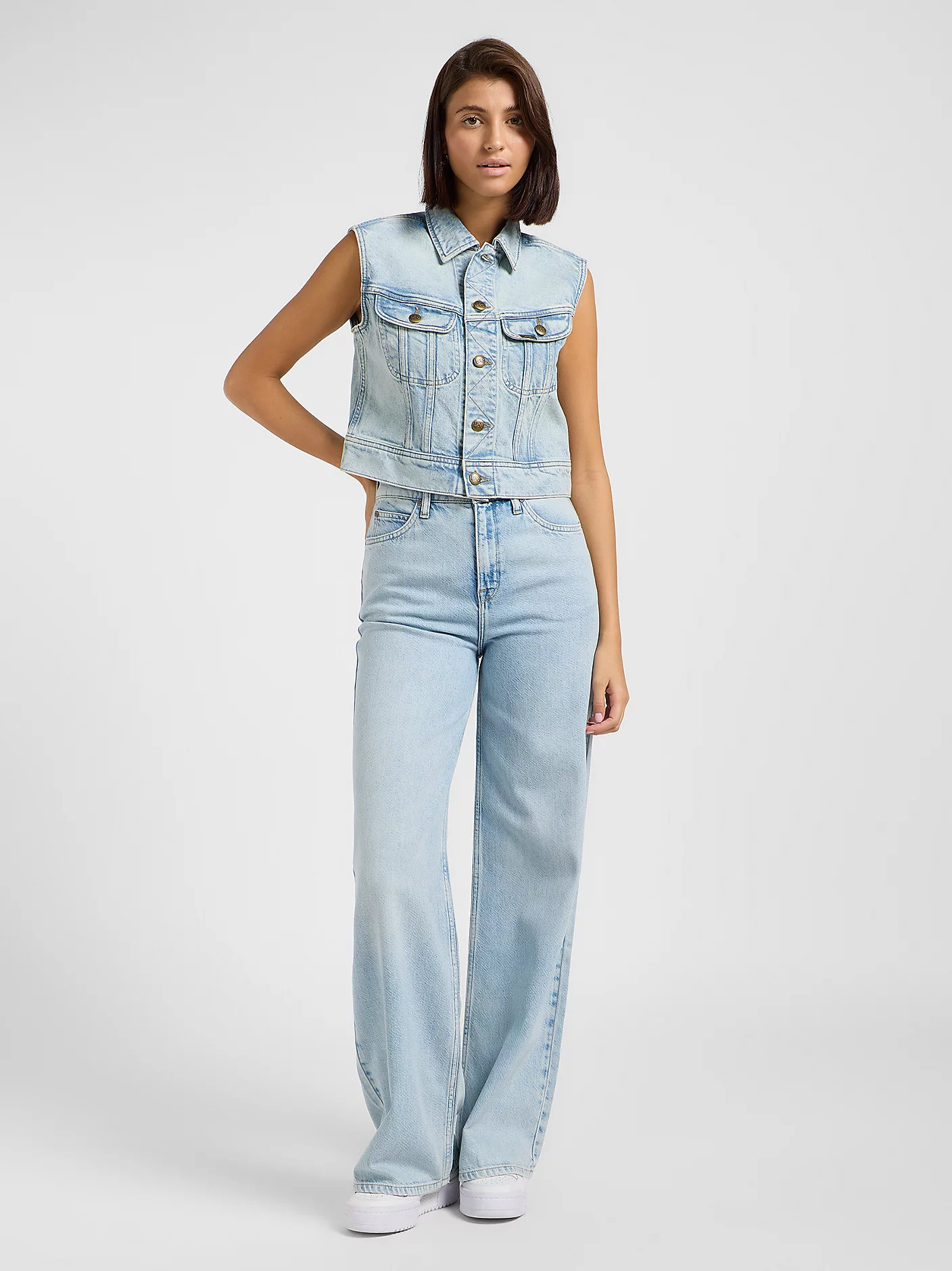 LEE Cropped Rider Vest - Skywashed Blue - 112363461 von LEE