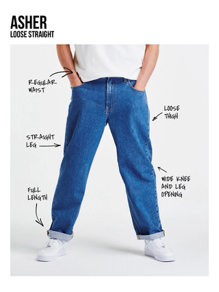 LEE ASHER Baggy Jeans - Moonlit Chambray - 112364173