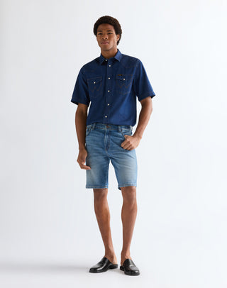 WRANGLER TEXAS SHORTS habor blue 112377790 - TOUGHLITE