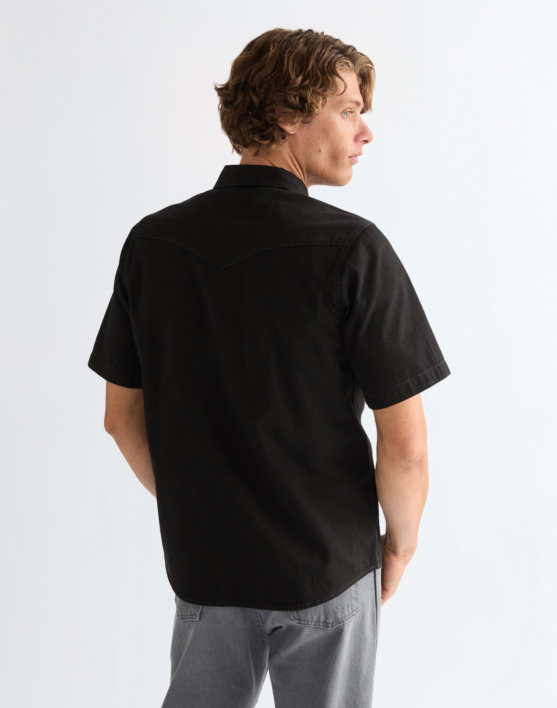 WRANGLER SS WESTERN SHIRT Kurzarm Jeanshemd rinse black 112377968