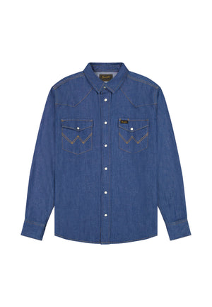 WRANGLER WESTERN SHIRT Langarm Jeanshemd - Twilight Canyon Blue - 112378124