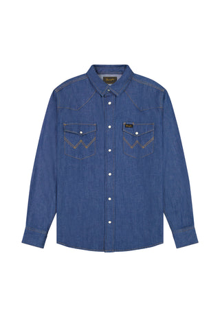 WRANGLER WESTERN SHIRT Langarm Jeanshemd - Twilight Canyon Blue - 112378124