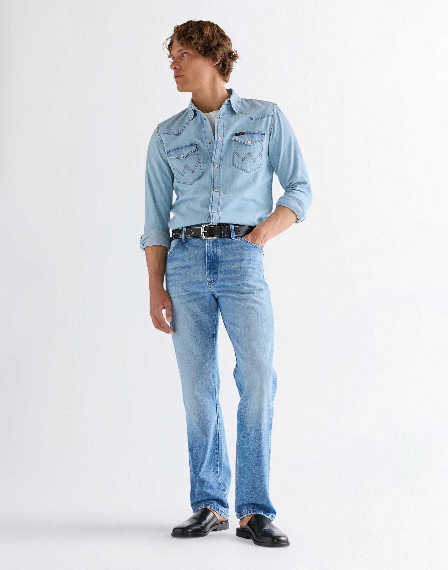WRANGLER Western Shirt - Shorelight Denim - 112378126 von Wrangler