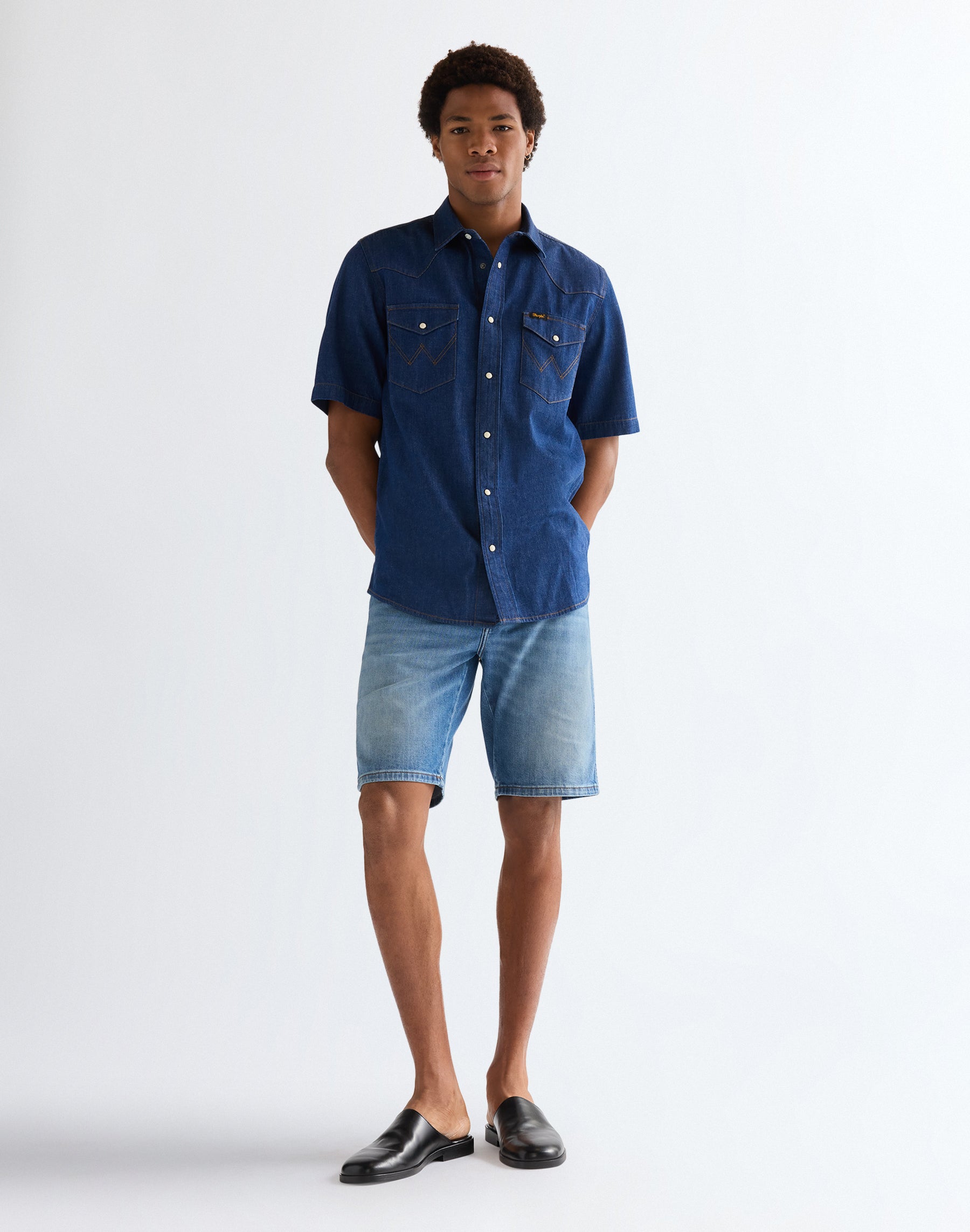 WRANGLER SS WESTERN SHIRT Kurzarm Jeanshemd caroline creek 112378127 von Wrangler