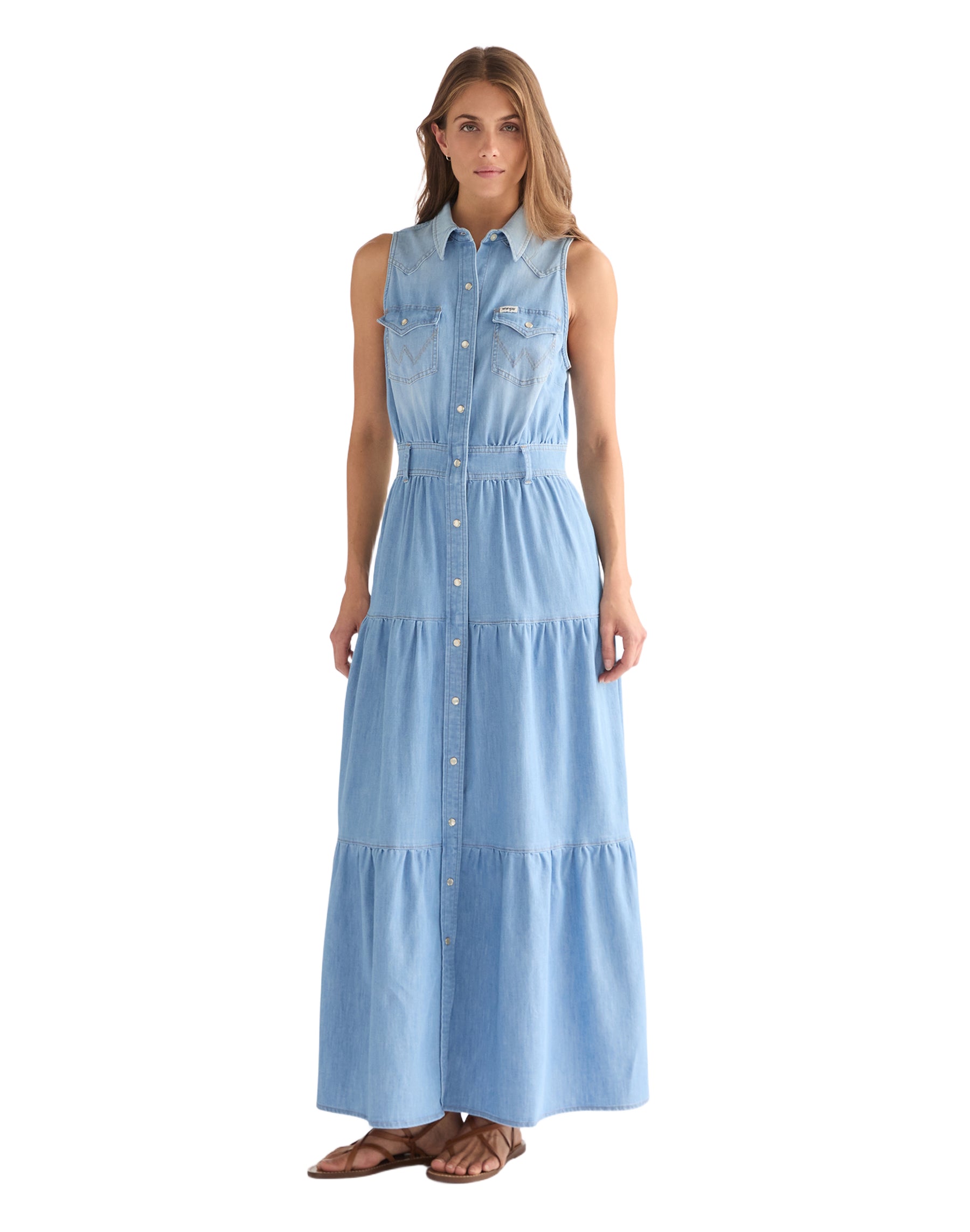 WRANGLER TIERED MAXI DRESS kaia 112378128