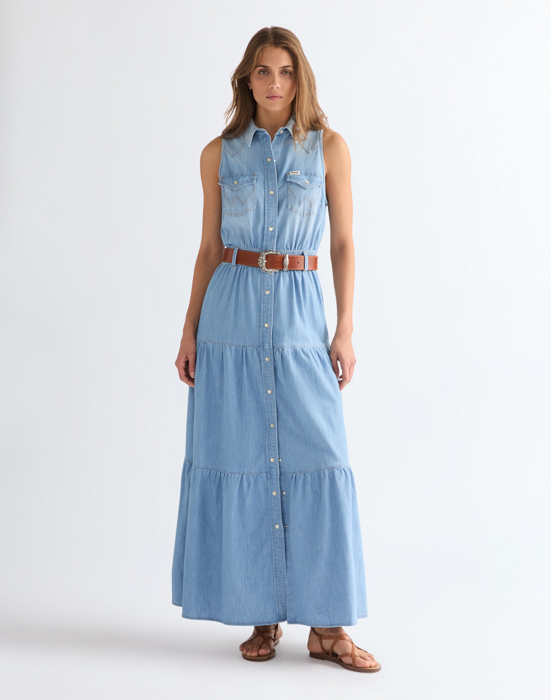 WRANGLER TIERED MAXI DRESS kaia 112378128