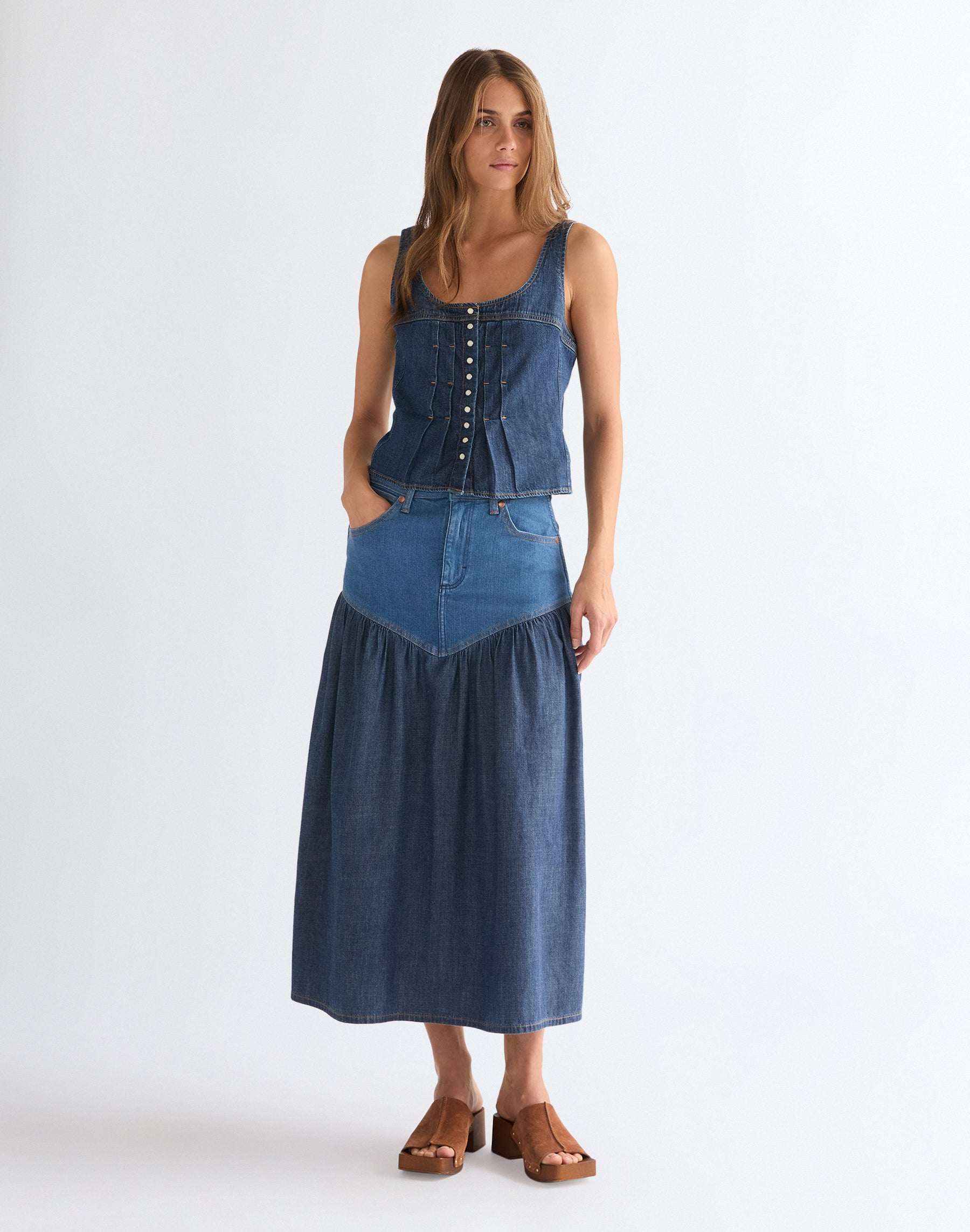 WRANGLER BASQUE WAIST SKIRT lone rider 112378222 von Wrangler