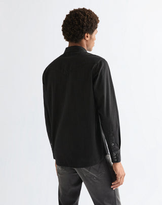 WRANGLER Western Shirt Langarm Jeanshemd - Midnight Charcoal - 112378427