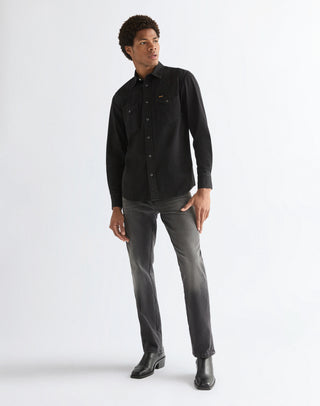 WRANGLER Western Shirt Langarm Jeanshemd - Midnight Charcoal - 112378427
