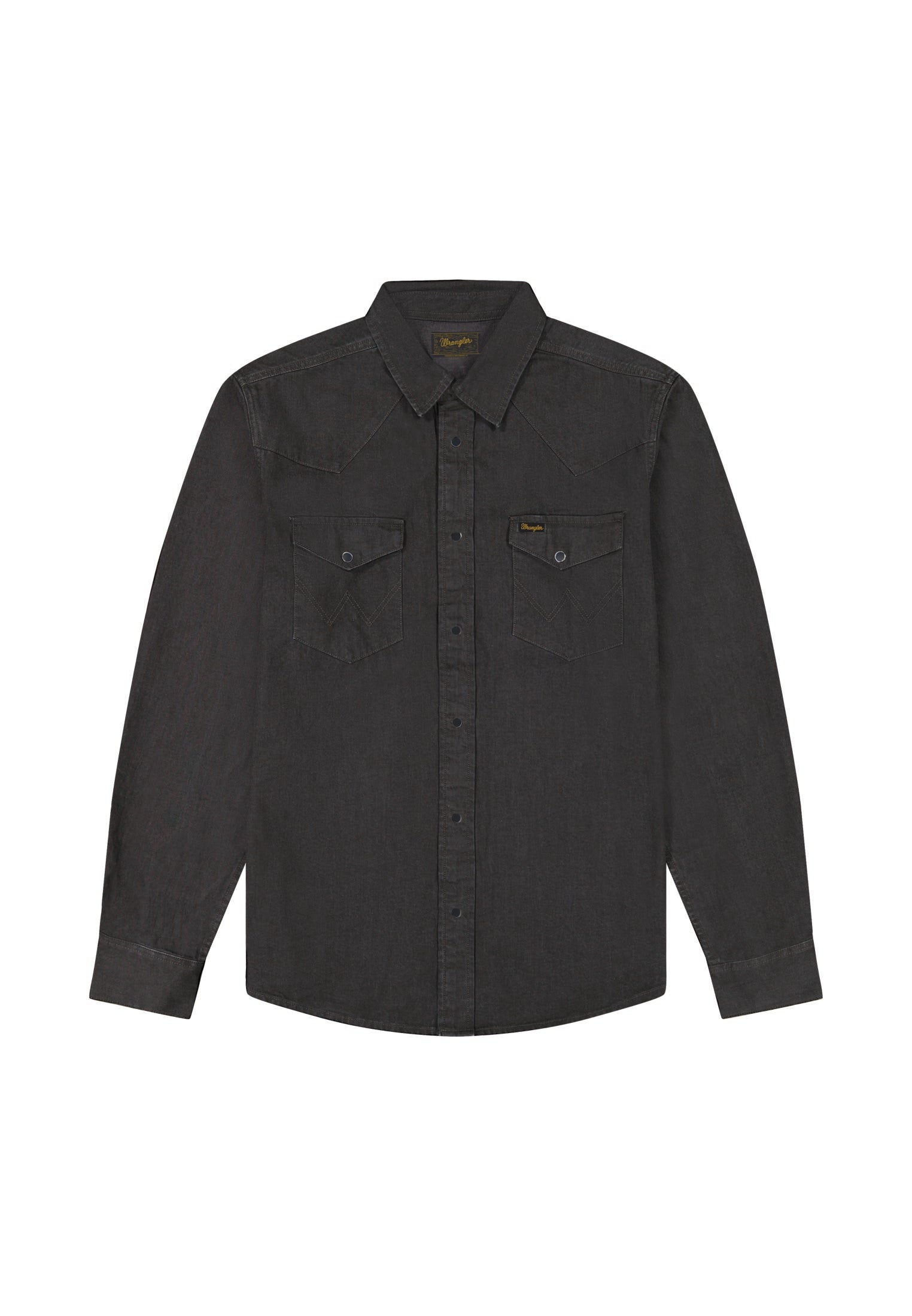 WRANGLER Western Shirt Langarm Jeanshemd - Midnight Charcoal - 112378427
