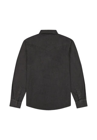 WRANGLER Western Shirt Langarm Jeanshemd - Midnight Charcoal - 112378427