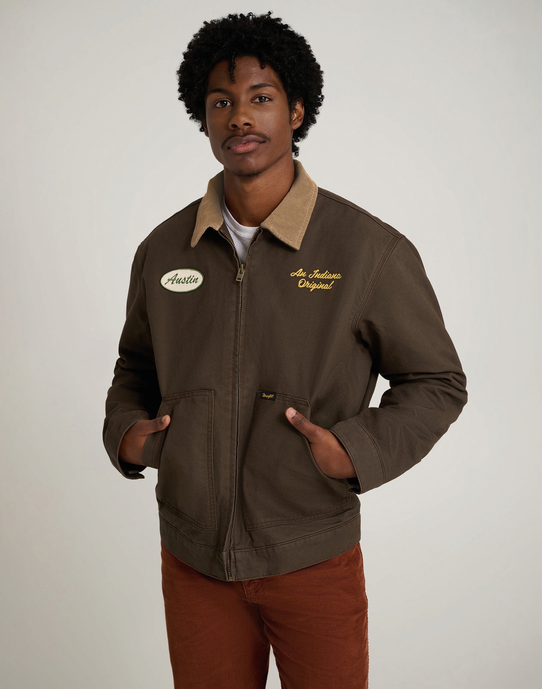 WRANGLER MURRAY JACKET - Mountain Olive Brown - 112378522 von Wrangler