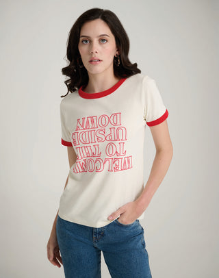 WRANGLER the upside down tee T-Shirt - Marshmallow Haze - 112378558